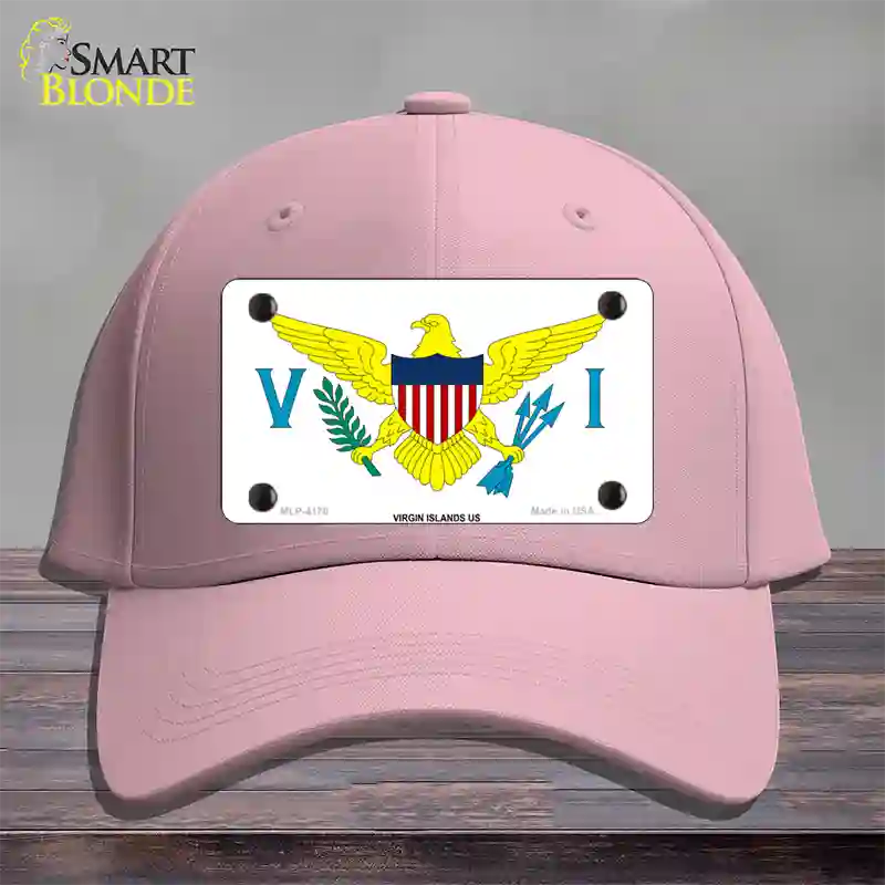 Virgin Islands US Flag Novelty License Plate Hat Cotton / Pink