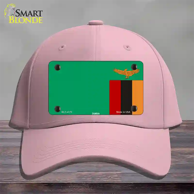 Zambia Flag Novelty License Plate Hat Cotton / Pink