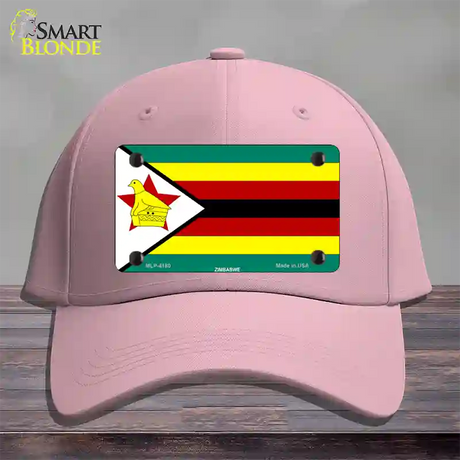 Zimbabwe Flag Novelty License Plate Hat Cotton / Pink