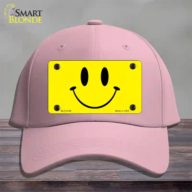 Happy Face Novelty License Plate Hat Cotton / Pink