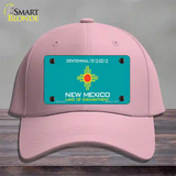 New Mexico Teal State Blank Novelty License Plate Hat Cotton / Pink