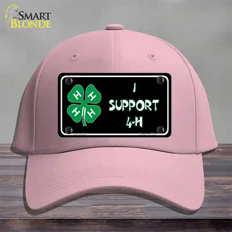 I Support 4-H Novelty License Plate Hat Cotton / Pink