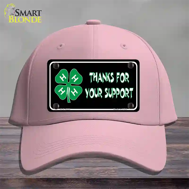 Thanks For Your Support 4-H Novelty License Plate Hat Cotton / Pink