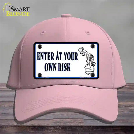 Enter At Own Risk Novelty License Plate Hat Cotton / Pink