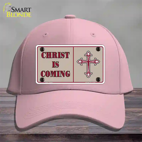 Christ Is Coming Novelty License Plate Hat Cotton / Pink