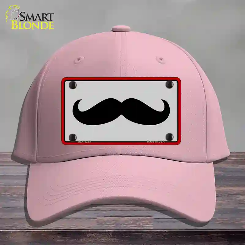 Mustache Novelty License Plate Hat Cotton / Pink