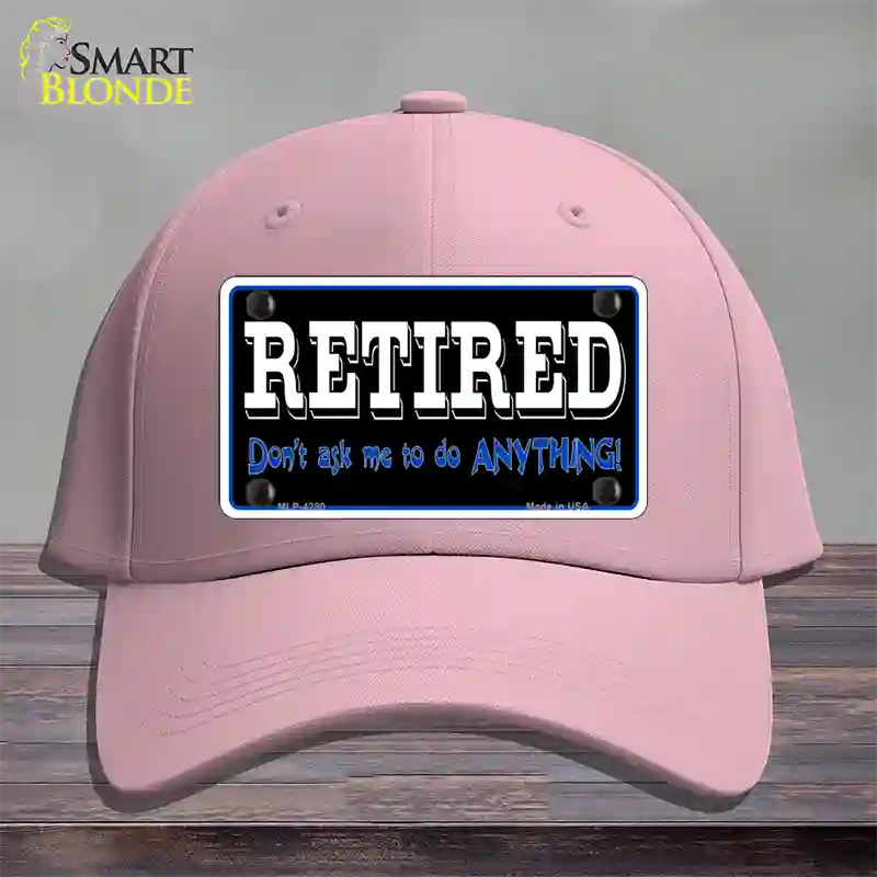 Retired Dont Ask Novelty License Plate Hat Cotton / Pink