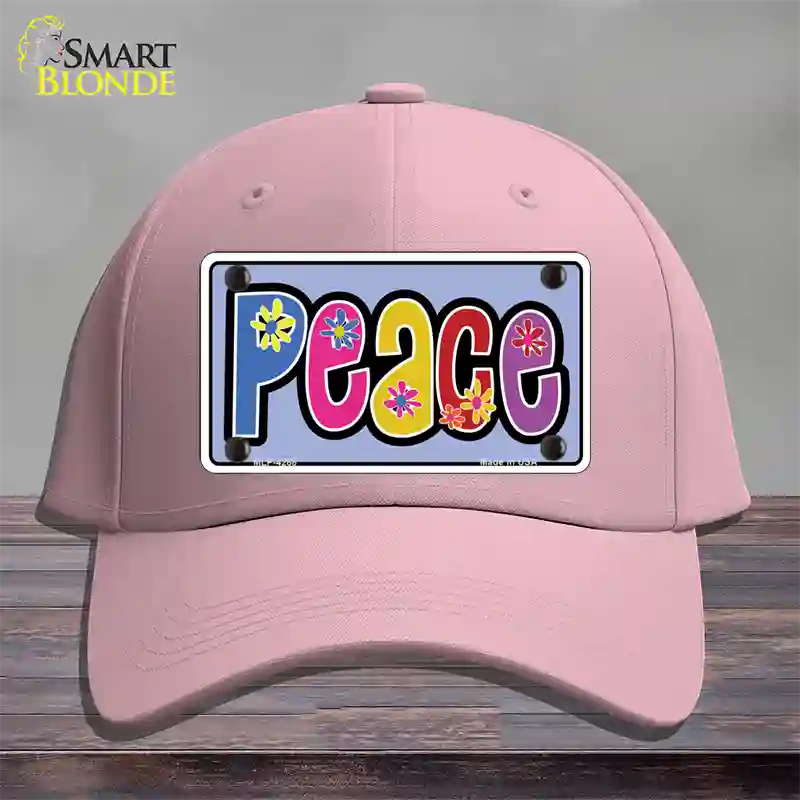 Peace And Flowers Novelty License Plate Hat Cotton / Pink