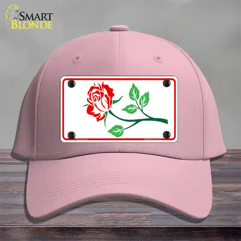 Rose Design White Novelty License Plate Hat Cotton / Pink