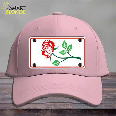 Rose Design White Novelty License Plate Hat Cotton / Pink