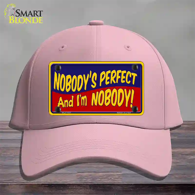 Nobodys Perfect Novelty License Plate Hat Cotton / Pink