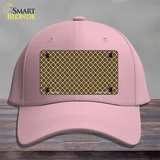 Brown White Quatrefoil Novelty License Plate Hat Cotton / Pink
