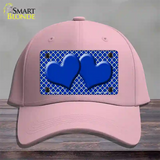 Blue White Quatrefoil Blue Center Hearts Novelty License Plate Hat Cotton / Pink