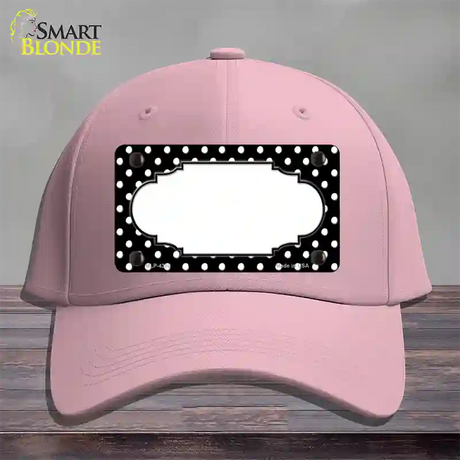 Scallop Black White Polka Dot Novelty License Plate Hat Cotton / Pink