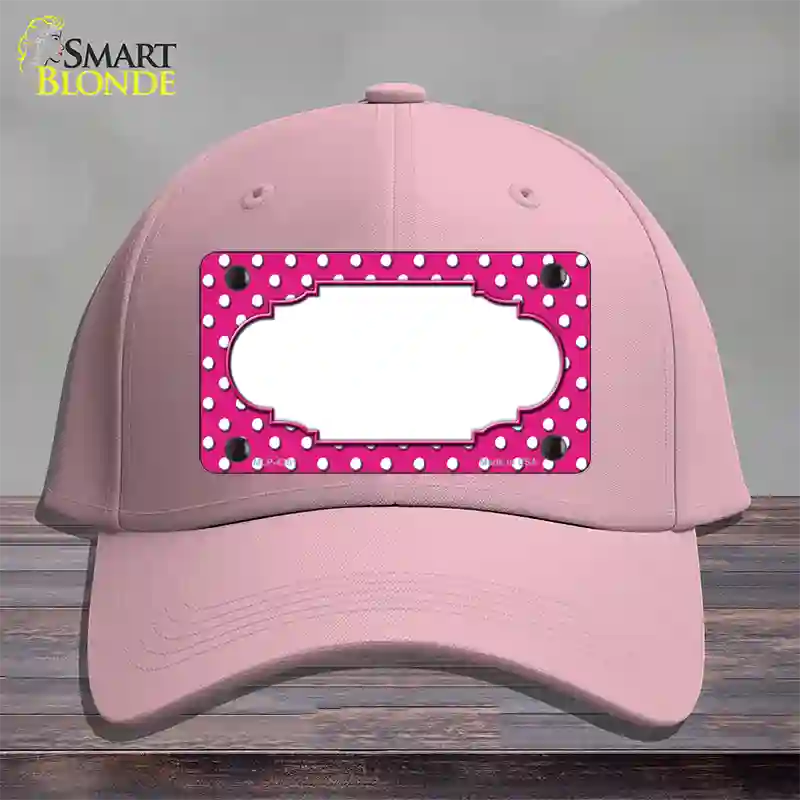 Scallop Pink White Polka Dot Novelty License Plate Hat Cotton / Pink