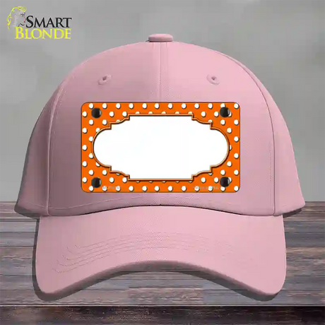 Scallop Orange White Polka Dot Novelty License Plate Hat Cotton / Pink