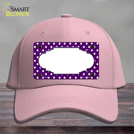 Scallop Purple White Polka Dot Novelty License Plate Hat Cotton / Pink