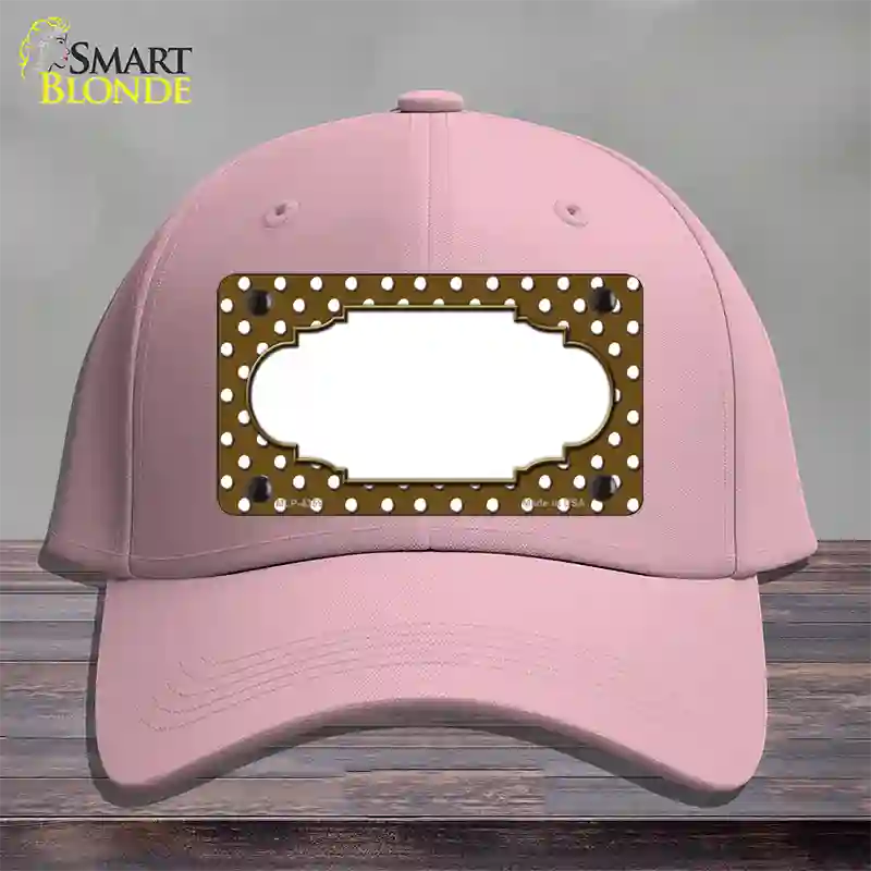 Scallop Brown White Polka Dot Novelty License Plate Hat Cotton / Pink