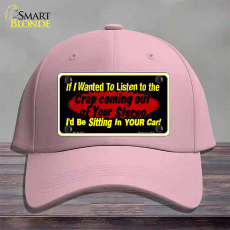 The Crap From Your Stereo Novelty License Plate Hat Cotton / Pink