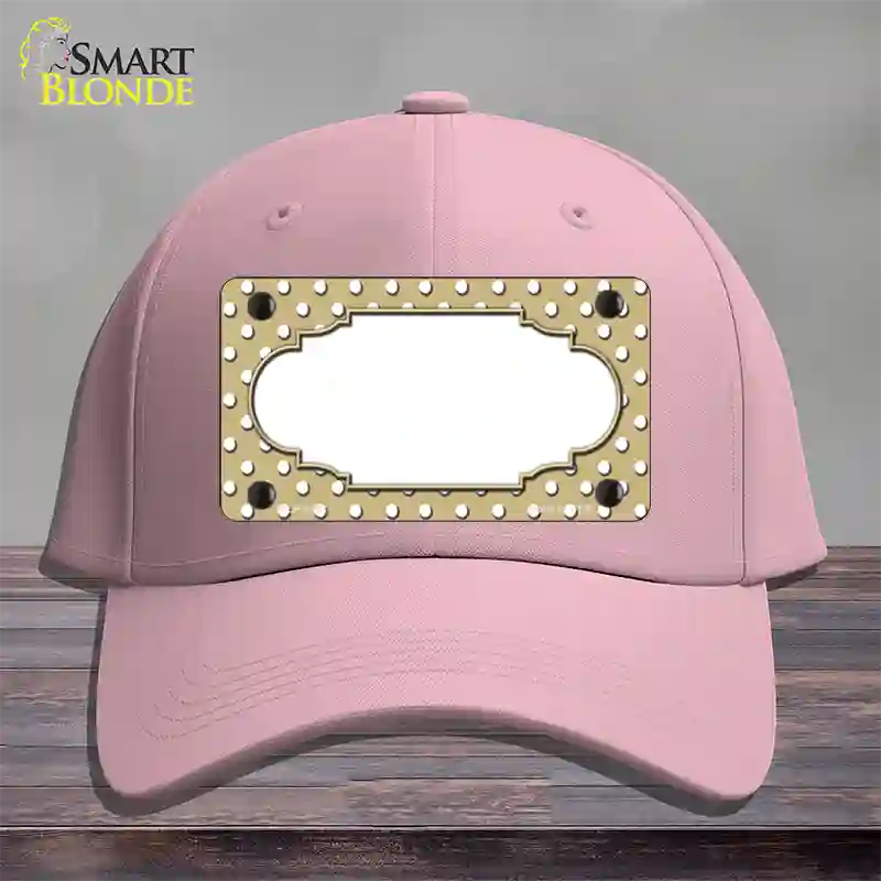 Scallop Gold White Polka Dot Novelty License Plate Hat Cotton / Pink