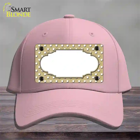 Scallop Gold White Polka Dot Novelty License Plate Hat Cotton / Pink