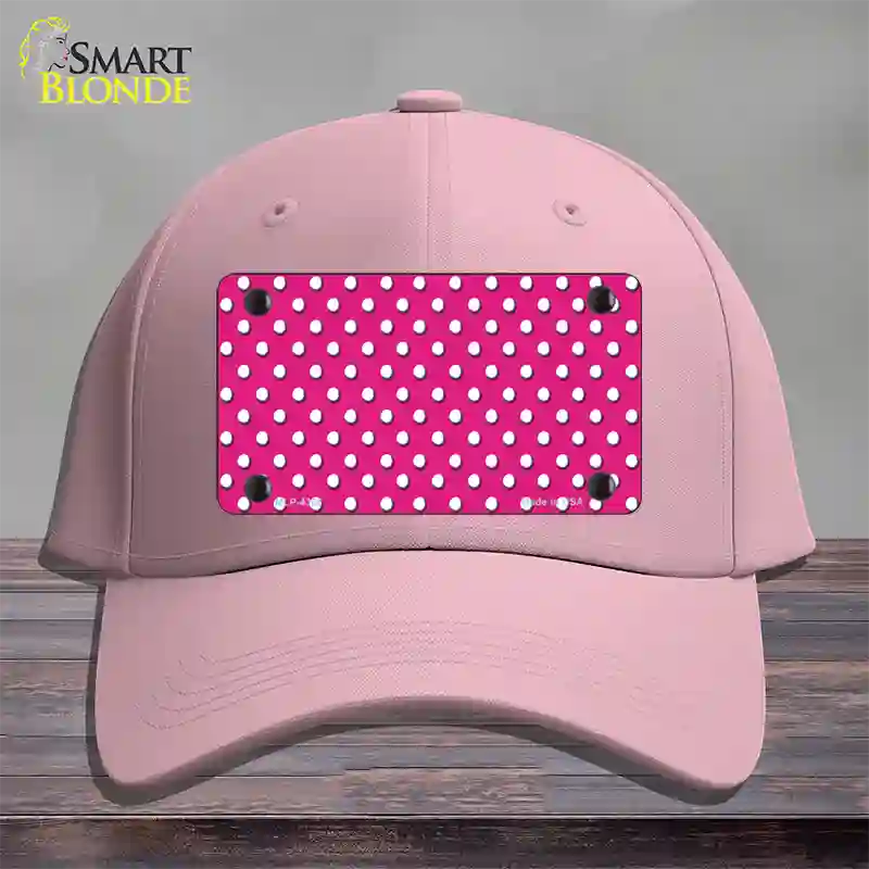 Pink Polka Dot Novelty License Plate Hat Cotton / Pink