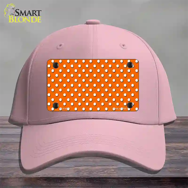 Orange Polka Dot Novelty License Plate Hat Cotton / Pink