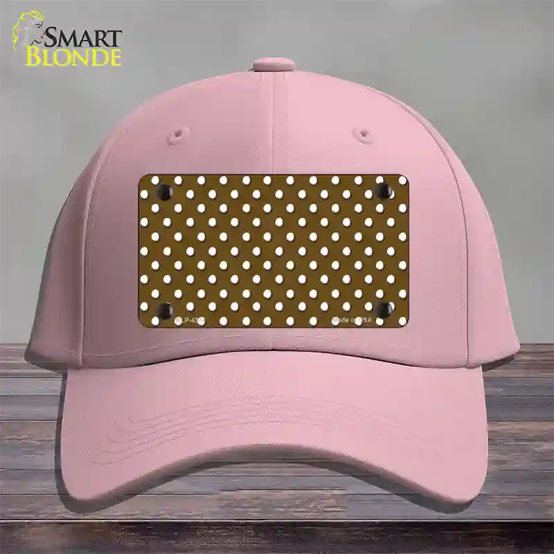 Brown Polka Dot Novelty License Plate Hat Cotton / Pink