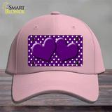 Purple White Polka Dot Center Hearts Novelty License Plate Hat Cotton / Pink