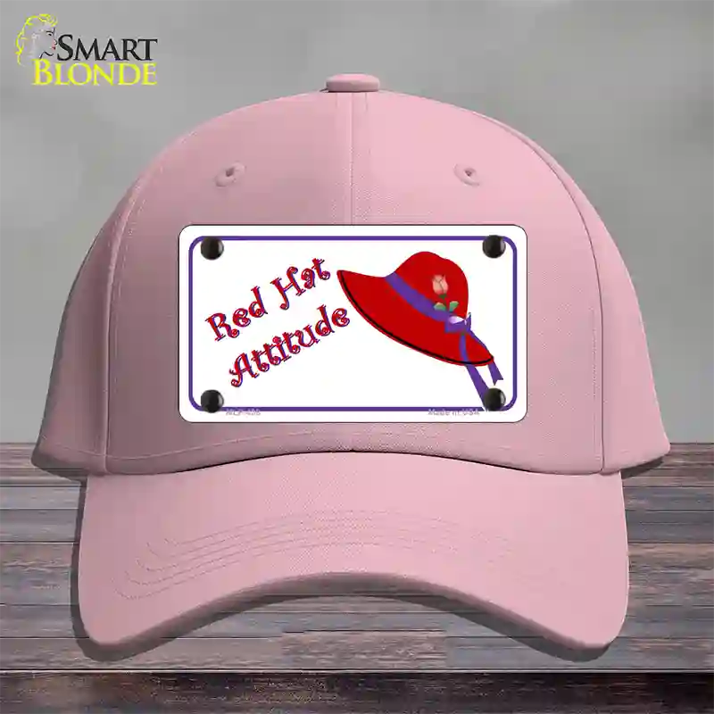 Red Hat Attitude Novelty License Plate Hat Cotton / Pink