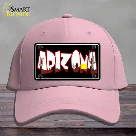 Arizona Black Novelty License Plate Hat Cotton / Pink