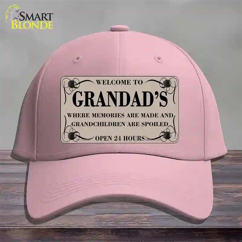 Welcome To Grandads Novelty License Plate Hat Cotton / Pink