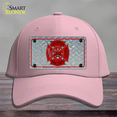 Volunteer Fire Dept Novelty License Plate Hat Cotton / Pink