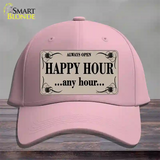 Happy Hour Any Hour Novelty License Plate Hat Cotton / Pink