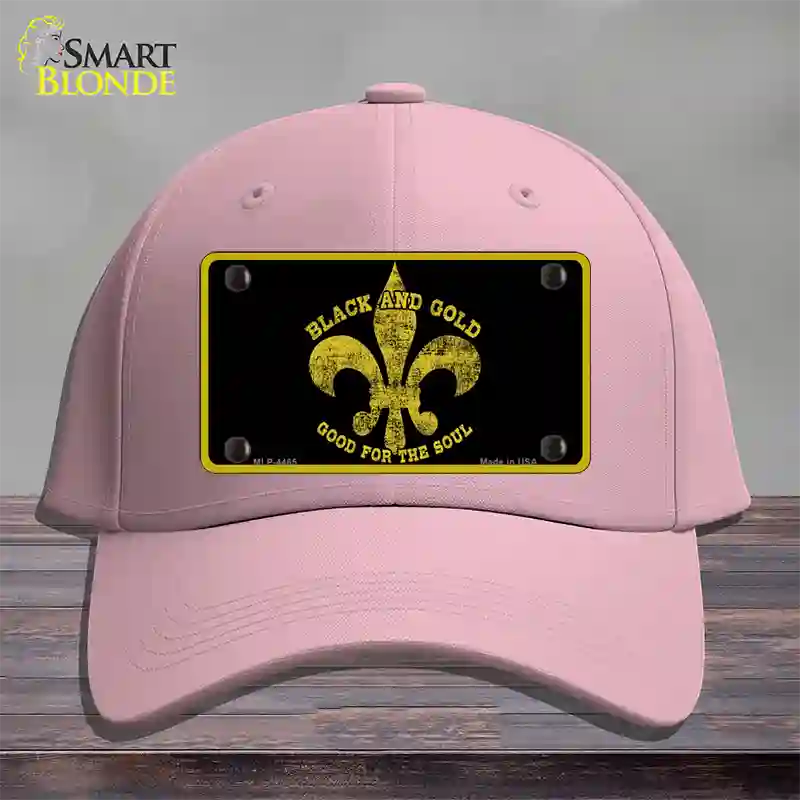 Saints Fleur De Lis Black Novelty License Plate Hat Cotton / Pink