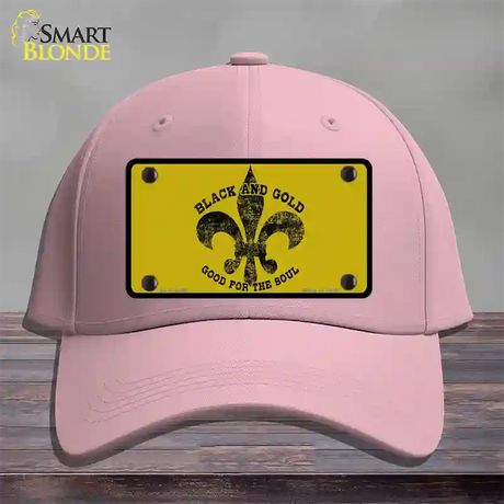 Saints Fleur De Lis Gold Novelty License Plate Hat Cotton / Pink