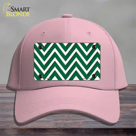 Green White Large Chevron Novelty License Plate Hat Cotton / Pink