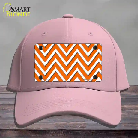 Orange White Large Chevron Novelty License Plate Hat Cotton / Pink