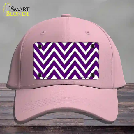 Purple White Large Chevron Novelty License Plate Hat Cotton / Pink