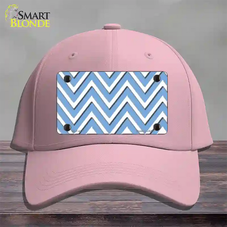 Light Blue White Large Chevron Novelty License Plate Hat Cotton / Pink