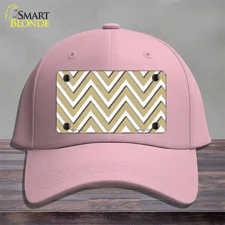 Gold White Large Chevron Novelty License Plate Hat Cotton / Pink