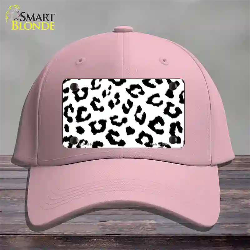 White Black Cheetah Novelty License Plate Hat Cotton / Pink