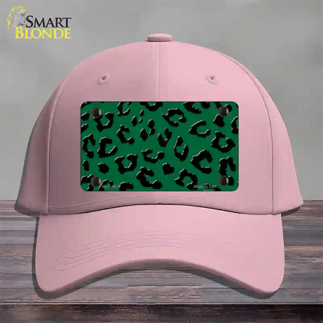 Green Black Cheetah Novelty License Plate Hat Cotton / Pink