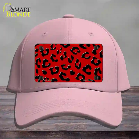 Red Black Cheetah Novelty License Plate Hat Cotton / Pink