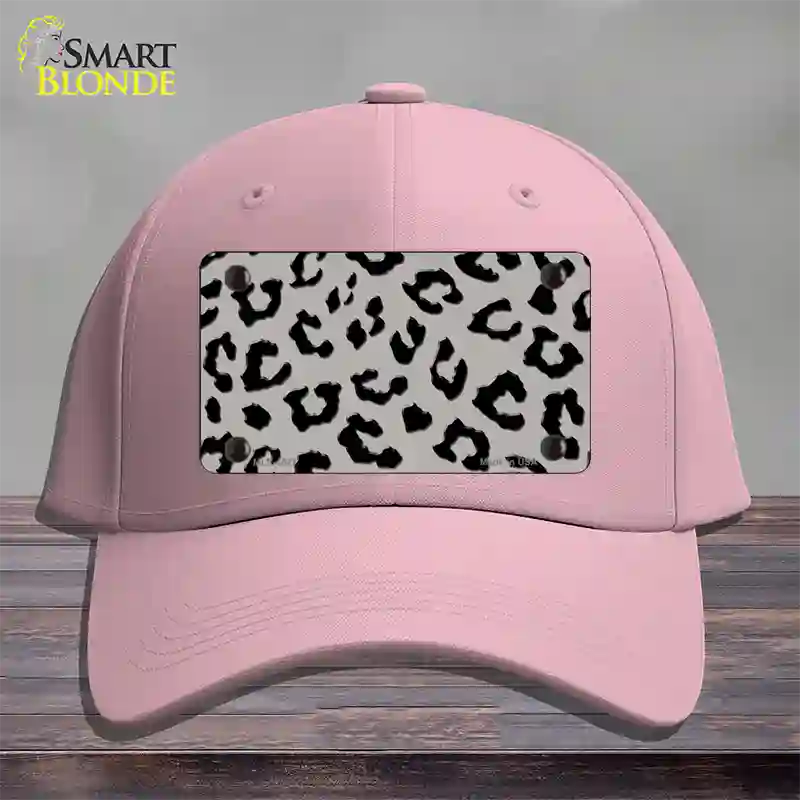 Grey Black Cheetah Novelty License Plate Hat Cotton / Pink