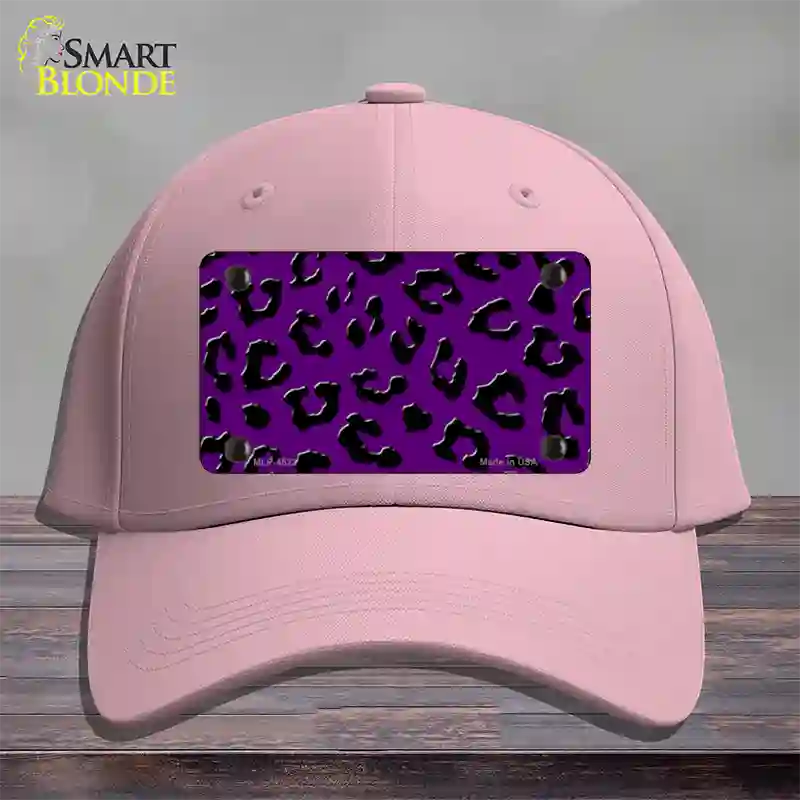 Purple Black Cheetah Novelty License Plate Hat Cotton / Pink