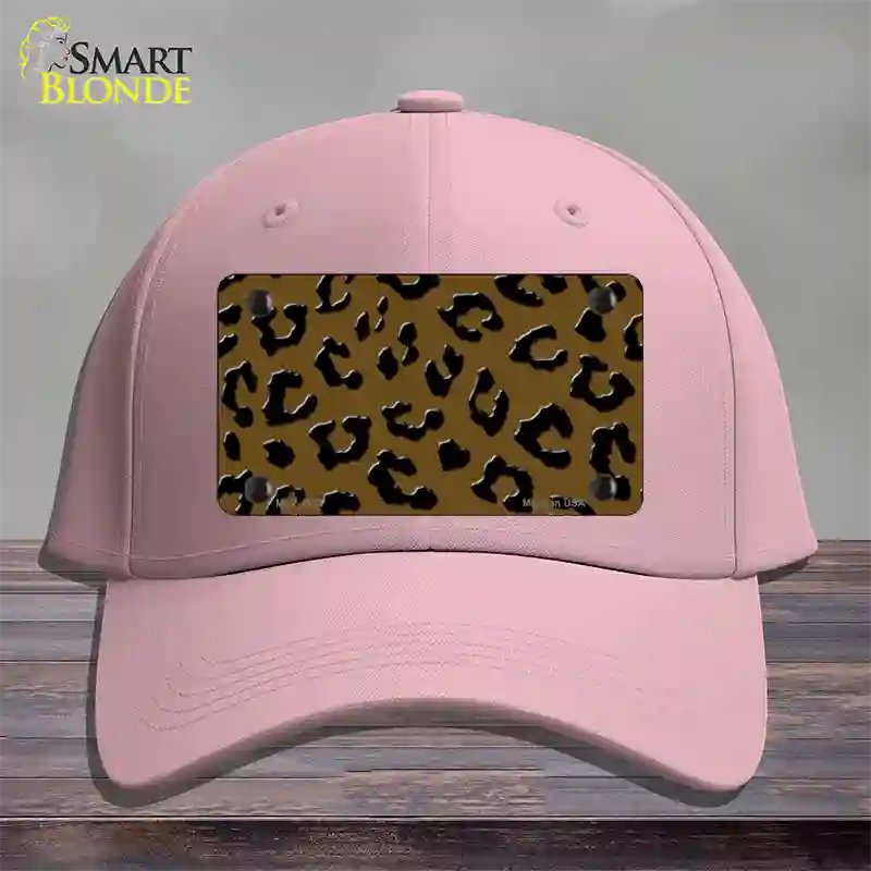 Brown Black Cheetah Novelty License Plate Hat Cotton / Pink