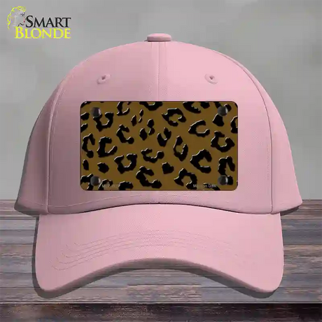 Brown Black Cheetah Novelty License Plate Hat Cotton / Pink