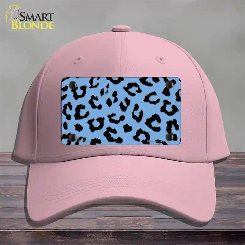 Light Blue Black Cheetah Novelty License Plate Hat Cotton / Pink