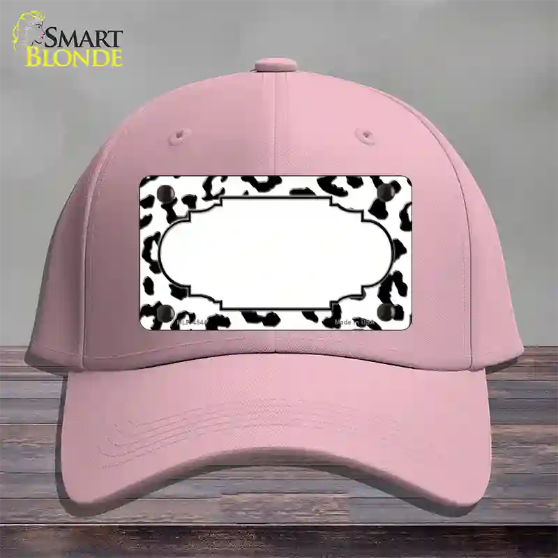 White Black Cheetah Scallop Novelty License Plate Hat Cotton / Pink